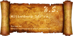 Wittenberg Sára névjegykártya